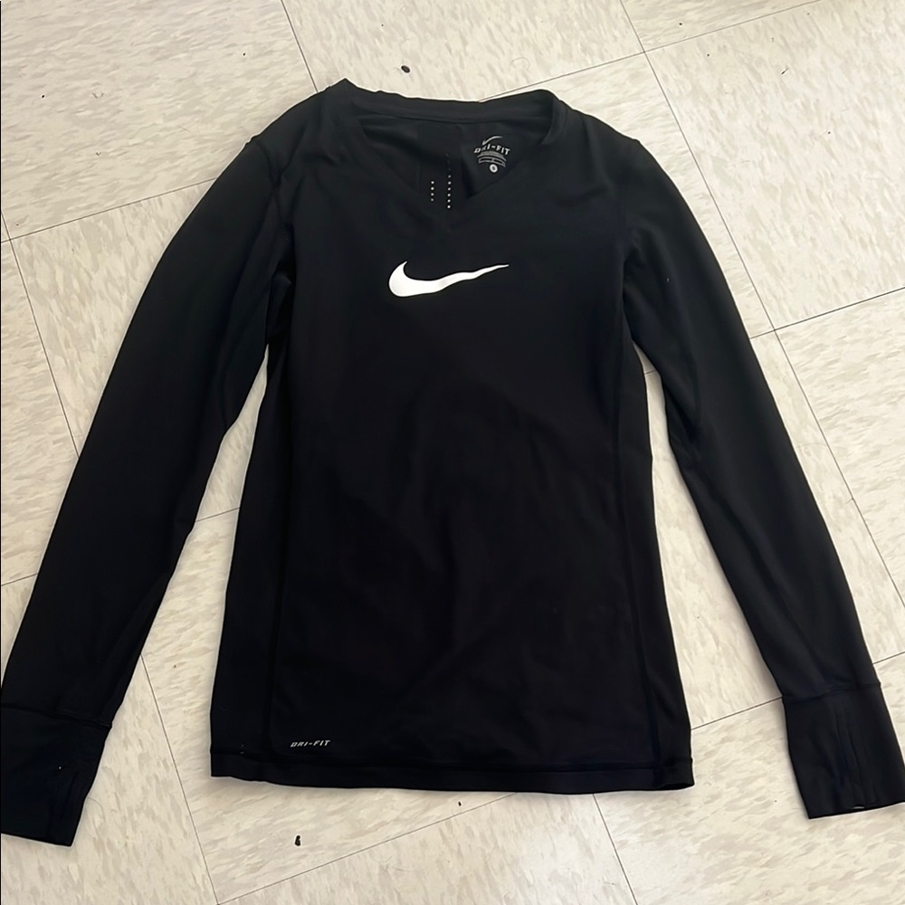 Nike Swoosh Black Fitted Jersey T-Shirt
